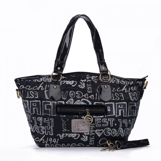 Coach Legacy In Signature Jacquard Medium Black Totes EWL | Women